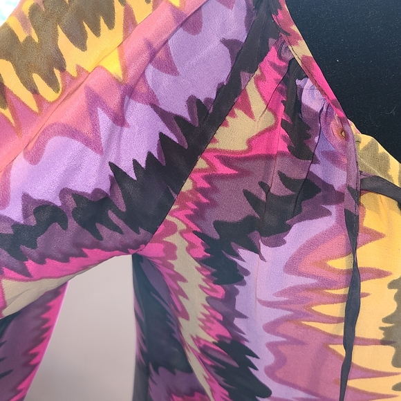 Alice & Trixie 100% silk blouse multicolor Sz S - Picture 4 of 8